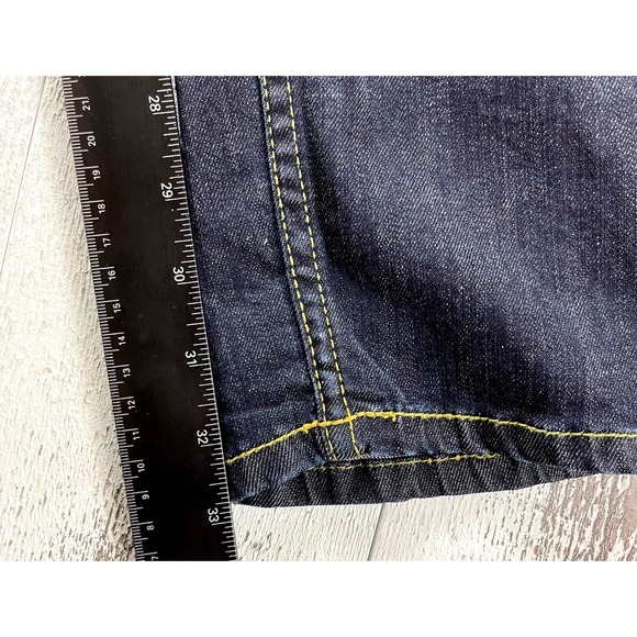 Coogi Premium Jeans Juniors 15/16 Rhinestone Logo Distressed Dark Wash Y2K - Picture 11 of 12